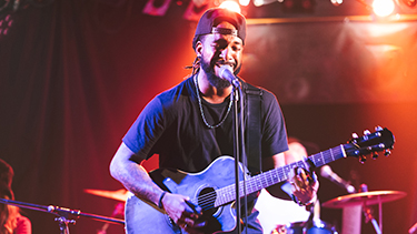 Musician singing on the stage