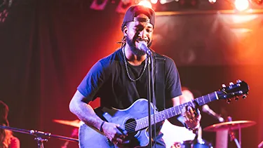 Musician singing on the stage