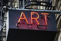 The word ART on the direction LED holding board