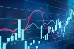 Accounting digital graph showing on the screen